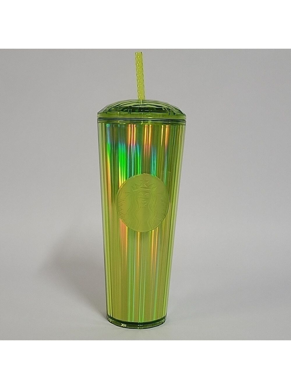Starbucks Summer 2023 Iridescent Dichroic Green Dome Cold Cup, 24 Oz.